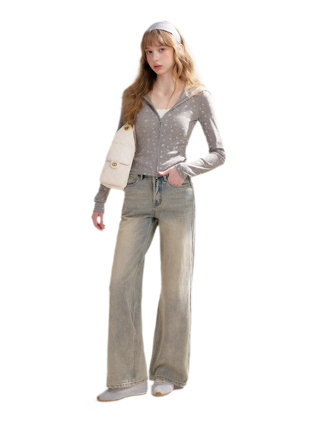 Rhinestone Logo Jeans
