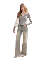 Rhinestone Logo Jeans