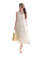 Sleeveless Mesh Lace Dress