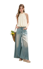 Bow Wide-Leg Jeans
