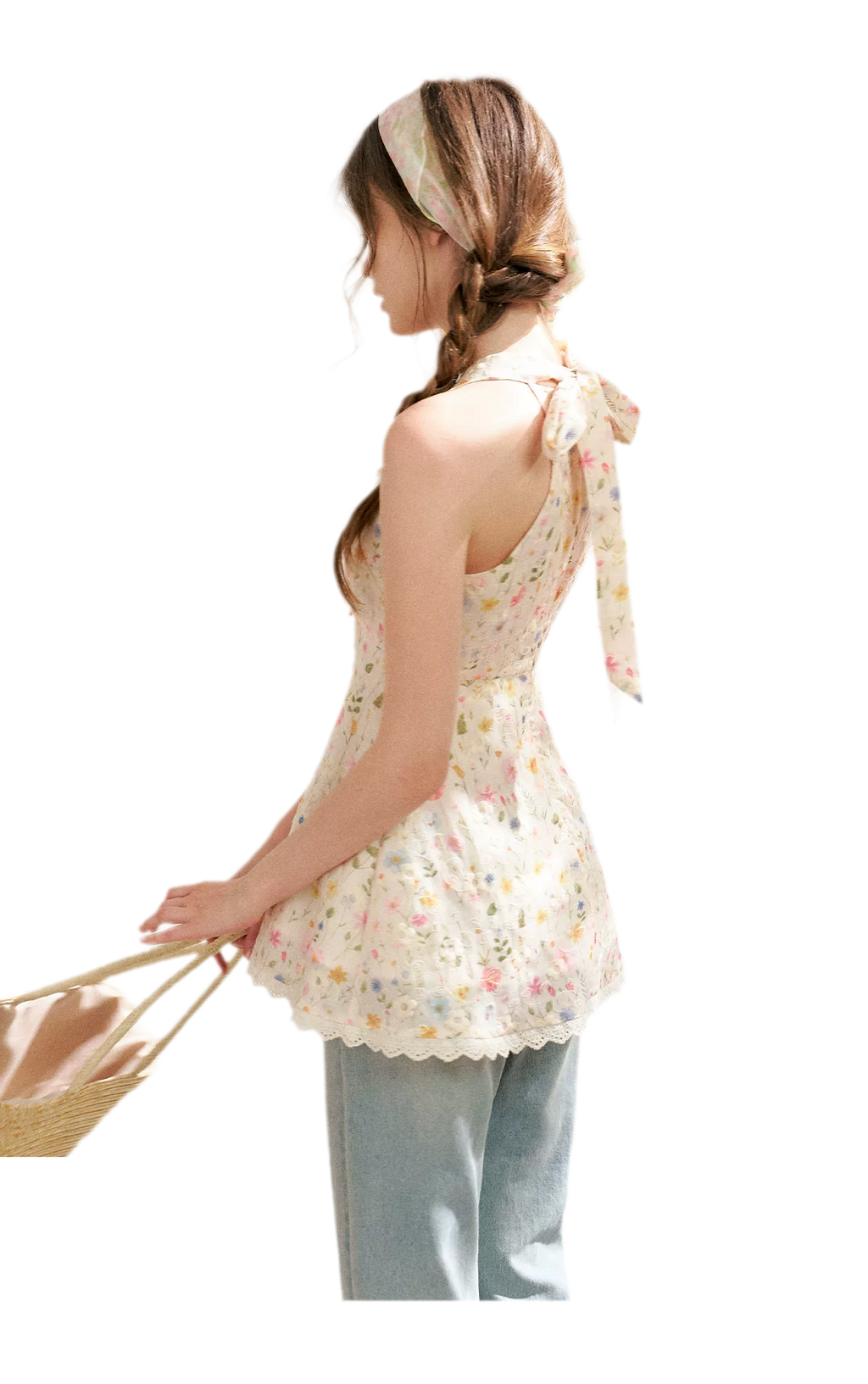 Dreamy Garden Embroidered Halter Top