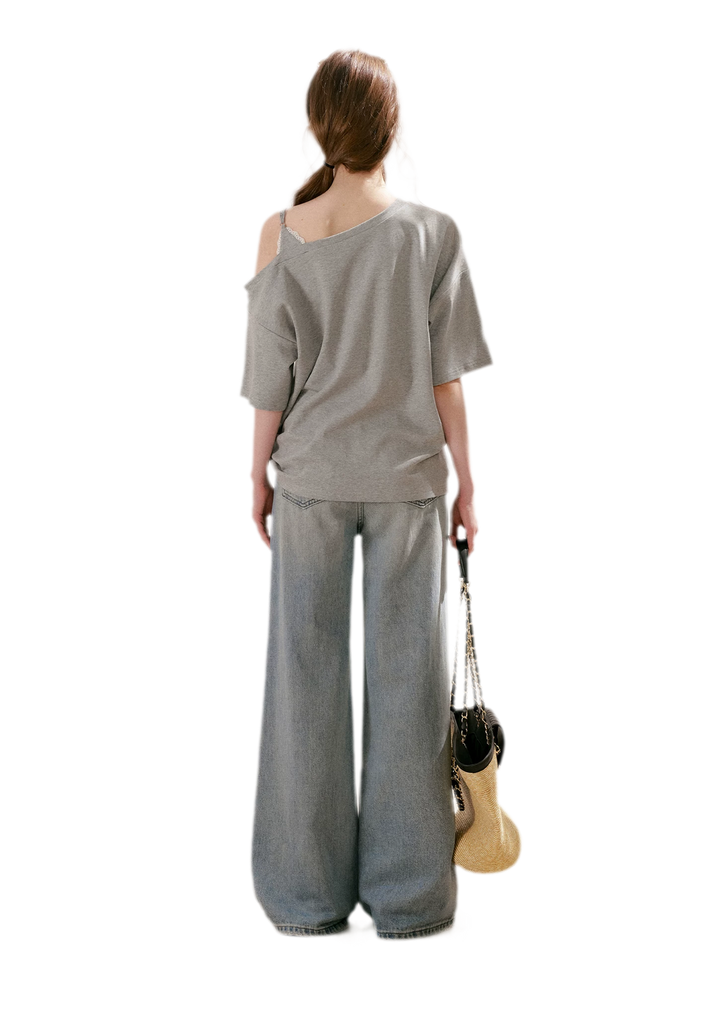 Off-Shoulder Logo T-Shirt