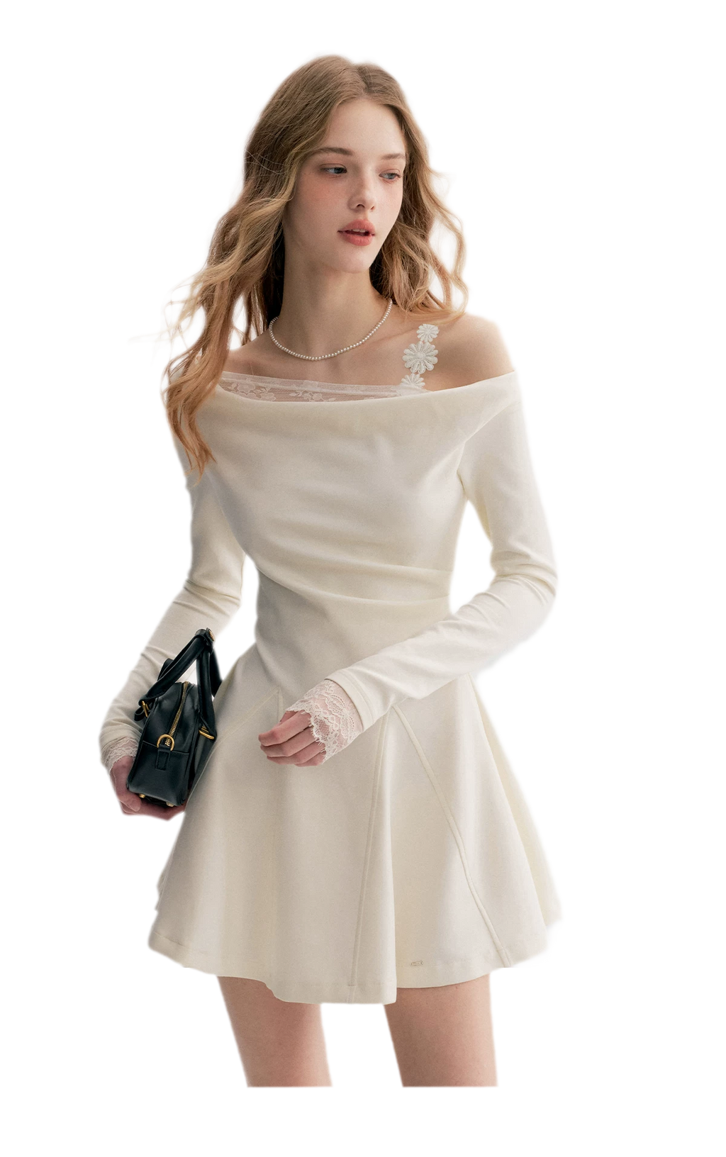 Daisy Lace One-Shoulder Dress