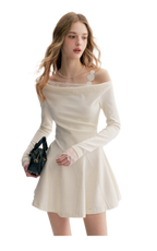 Daisy Lace One-Shoulder Dress