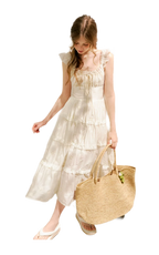 Embroidered Floral Tie-Waist Dress