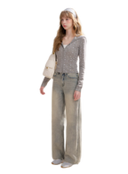 Rhinestone Logo Jeans