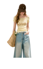 Bow Wide-Leg Jeans