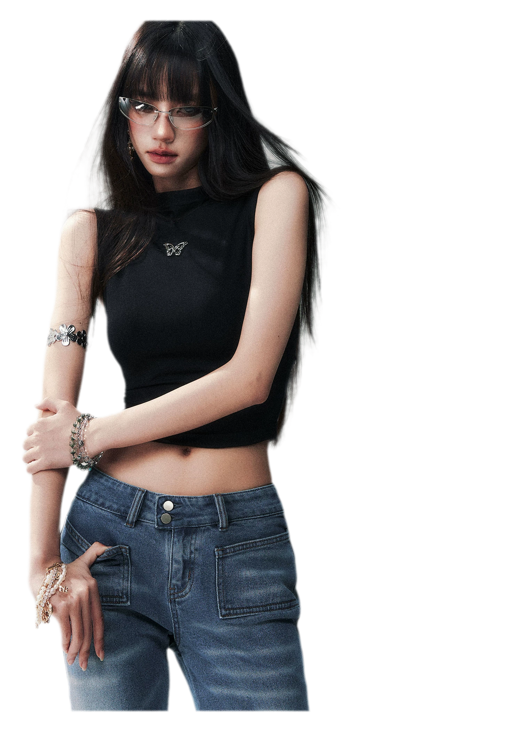 Sleeveless High Neck Tee