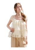 Tiered Ruffle Chiffon Blouse