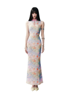 Spring Oil Painting Qipao Dress