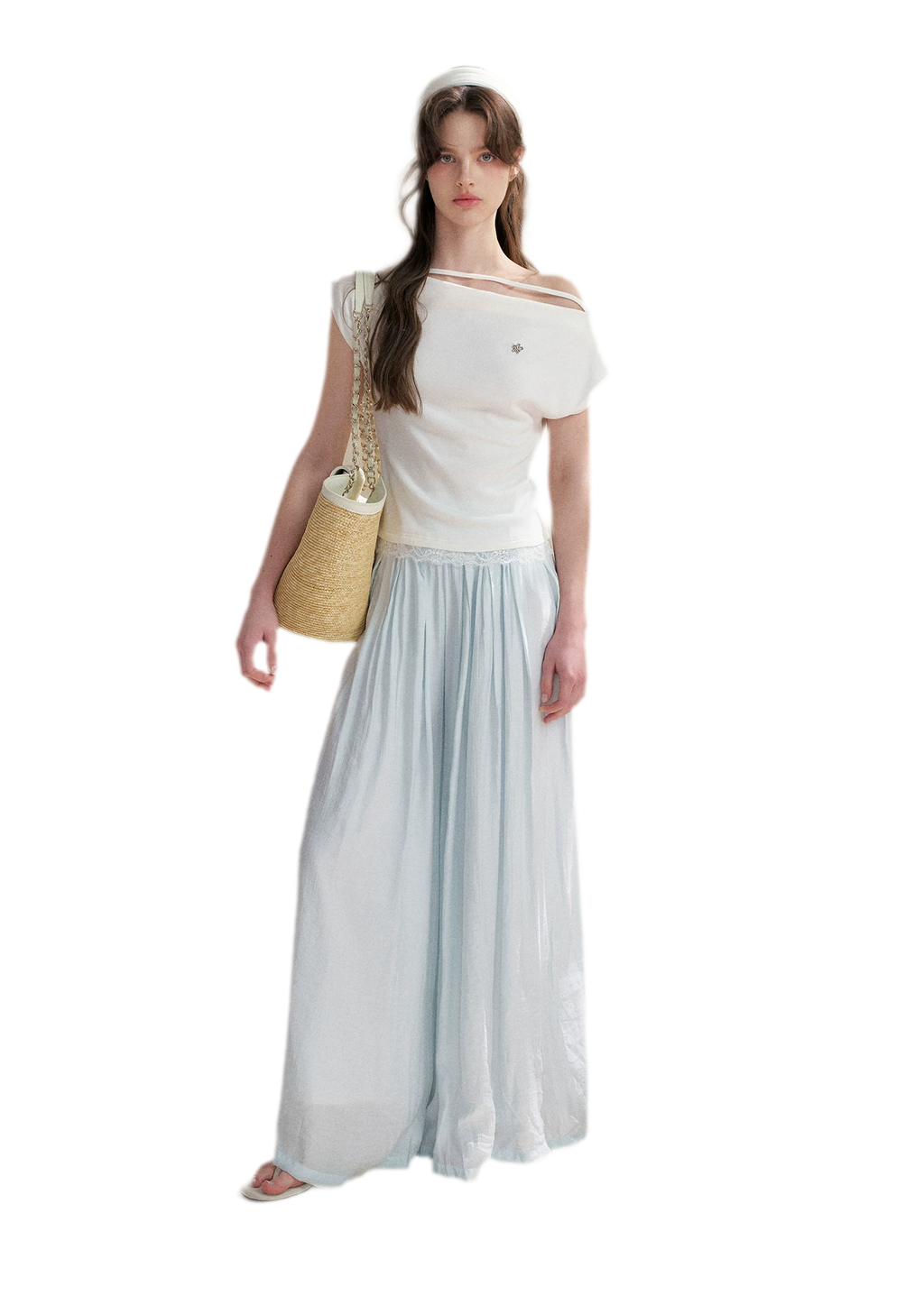 Pleated Wide-Leg Pants
