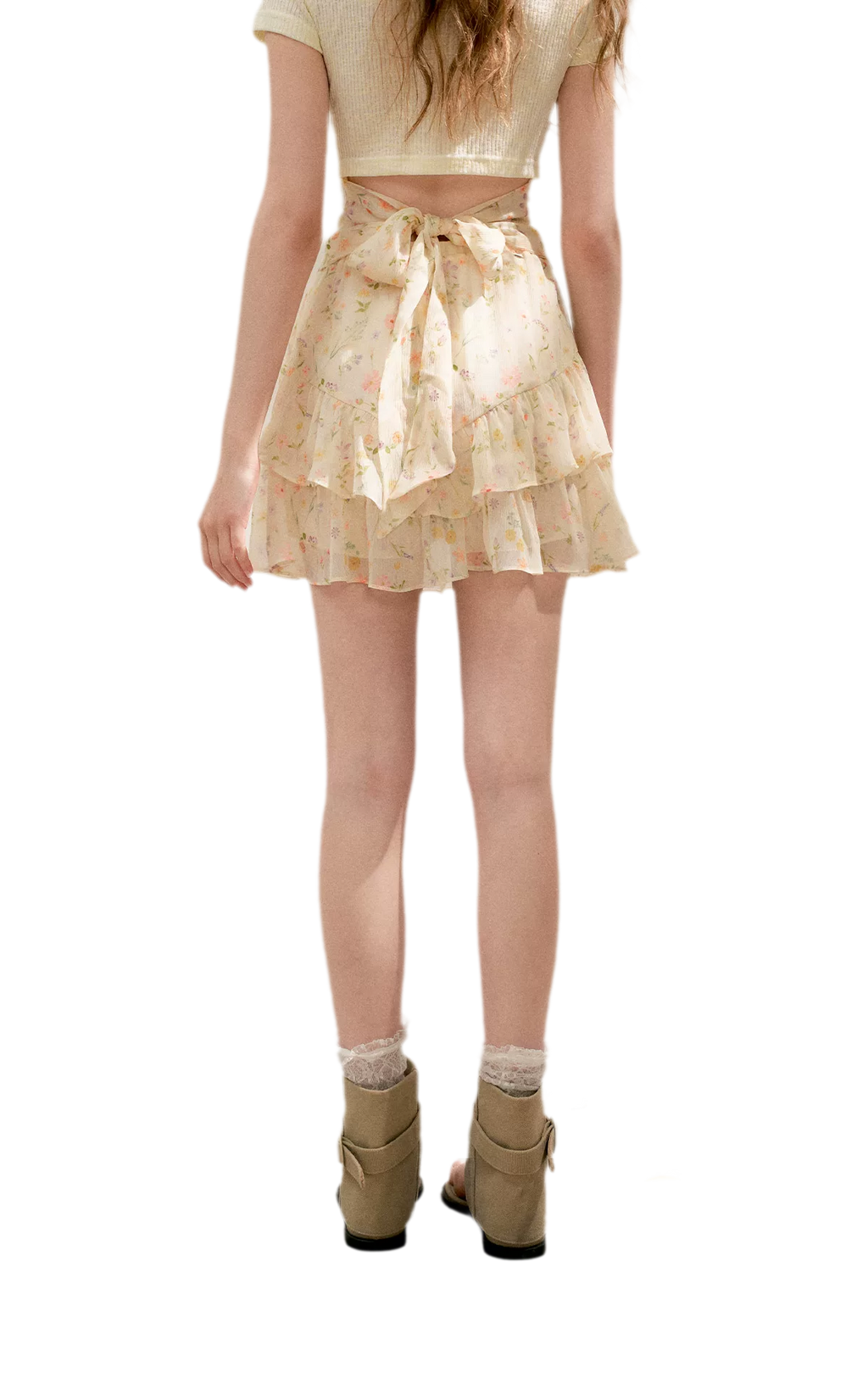 Romantic Chiffon Floral Short Skirt