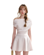 Romantic French Off-Shoulder Short Dress
