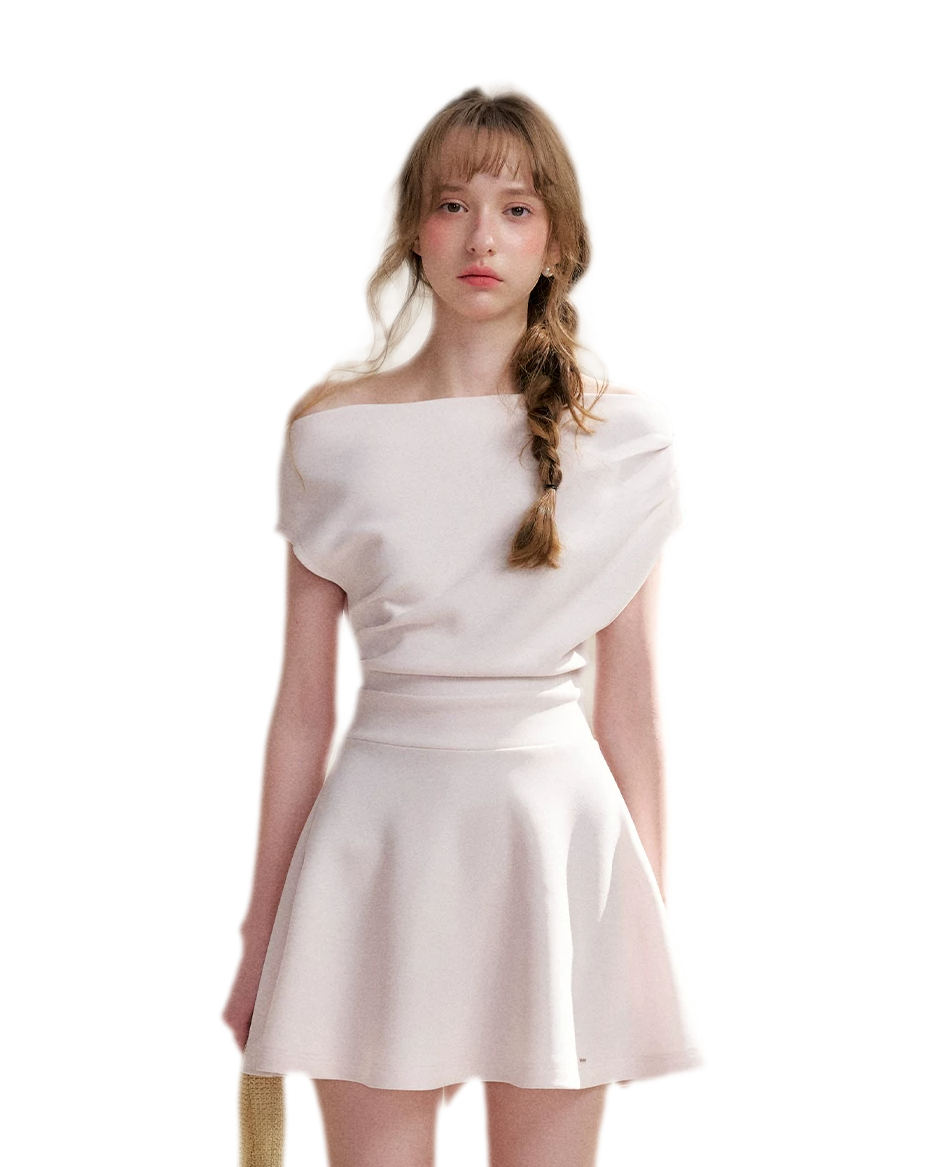 Romantic French Off-Shoulder Short Dress