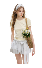 Bow Tie Elastic Waist Casual Shorts