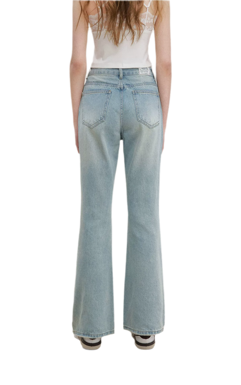 Lace Trim Flare Jeans