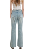 Lace Trim Flare Jeans