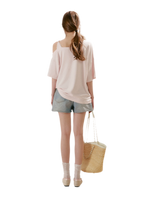 Shiny Denim A-line Skirt