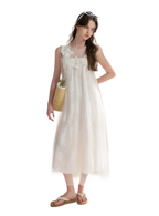 Sleeveless Mesh Lace Dress