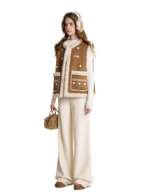 Shearling Floral Embroidered Vest