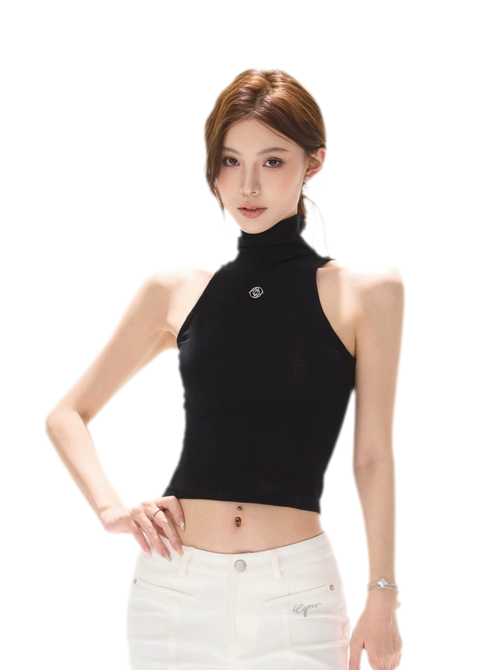 Cutout High Neck Tank