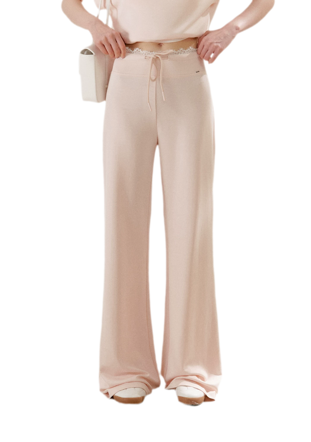 Airy Layered Lace Drawstring Pants