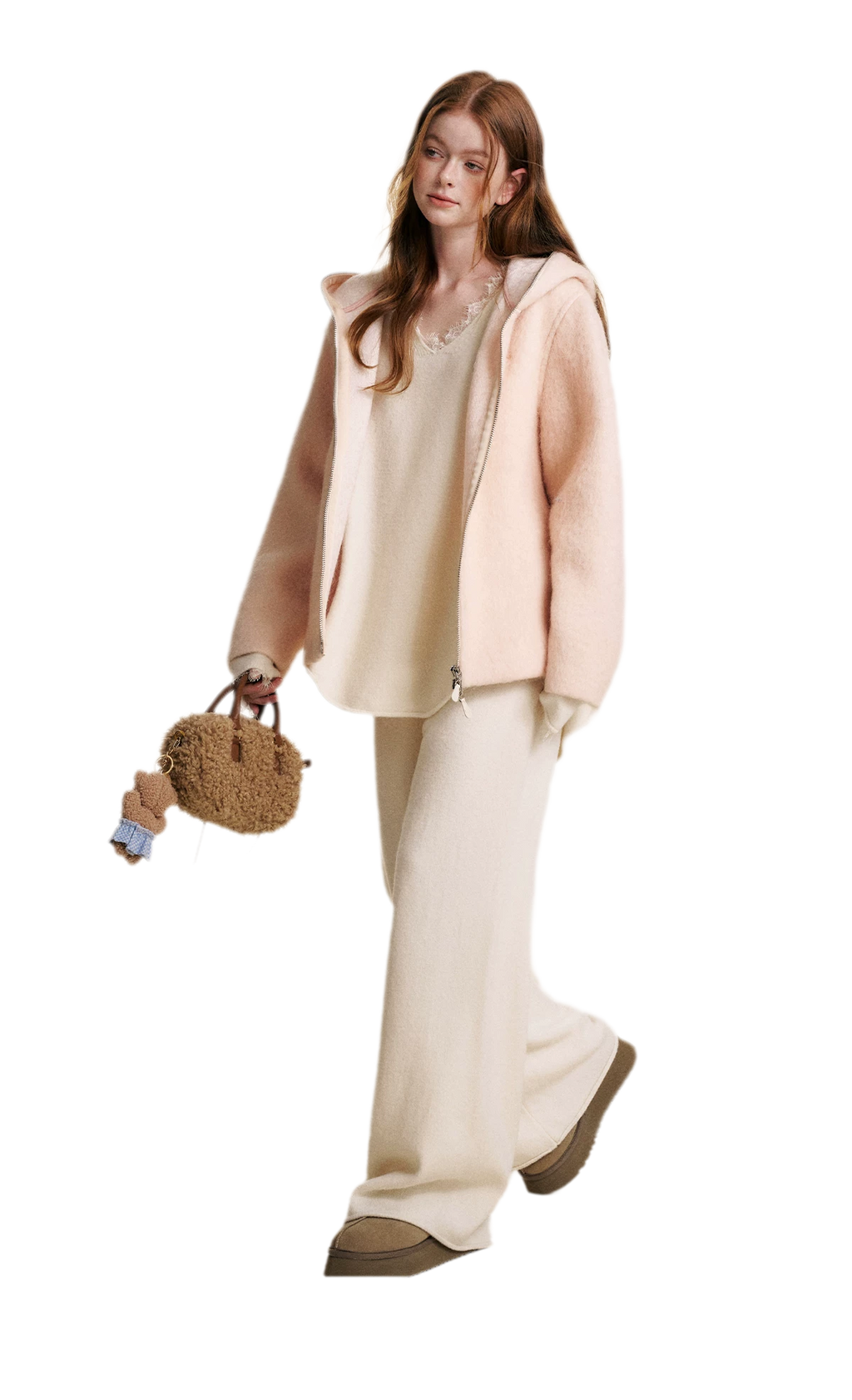 Soft Wool Hooded Jacket