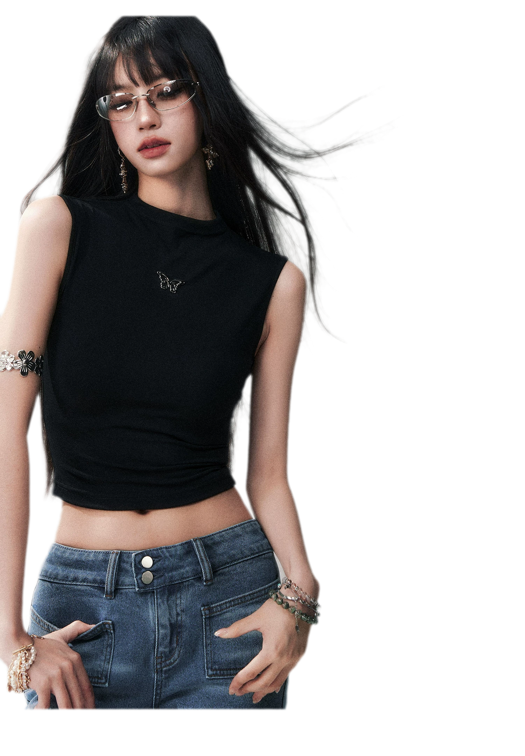 Sleeveless High Neck Tee