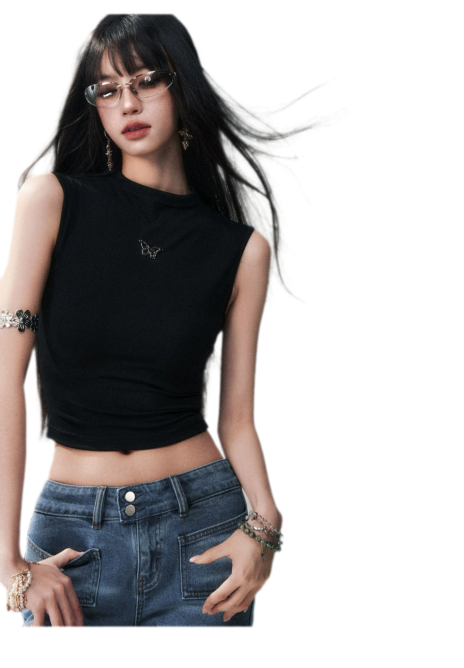 Sleeveless High Neck Tee