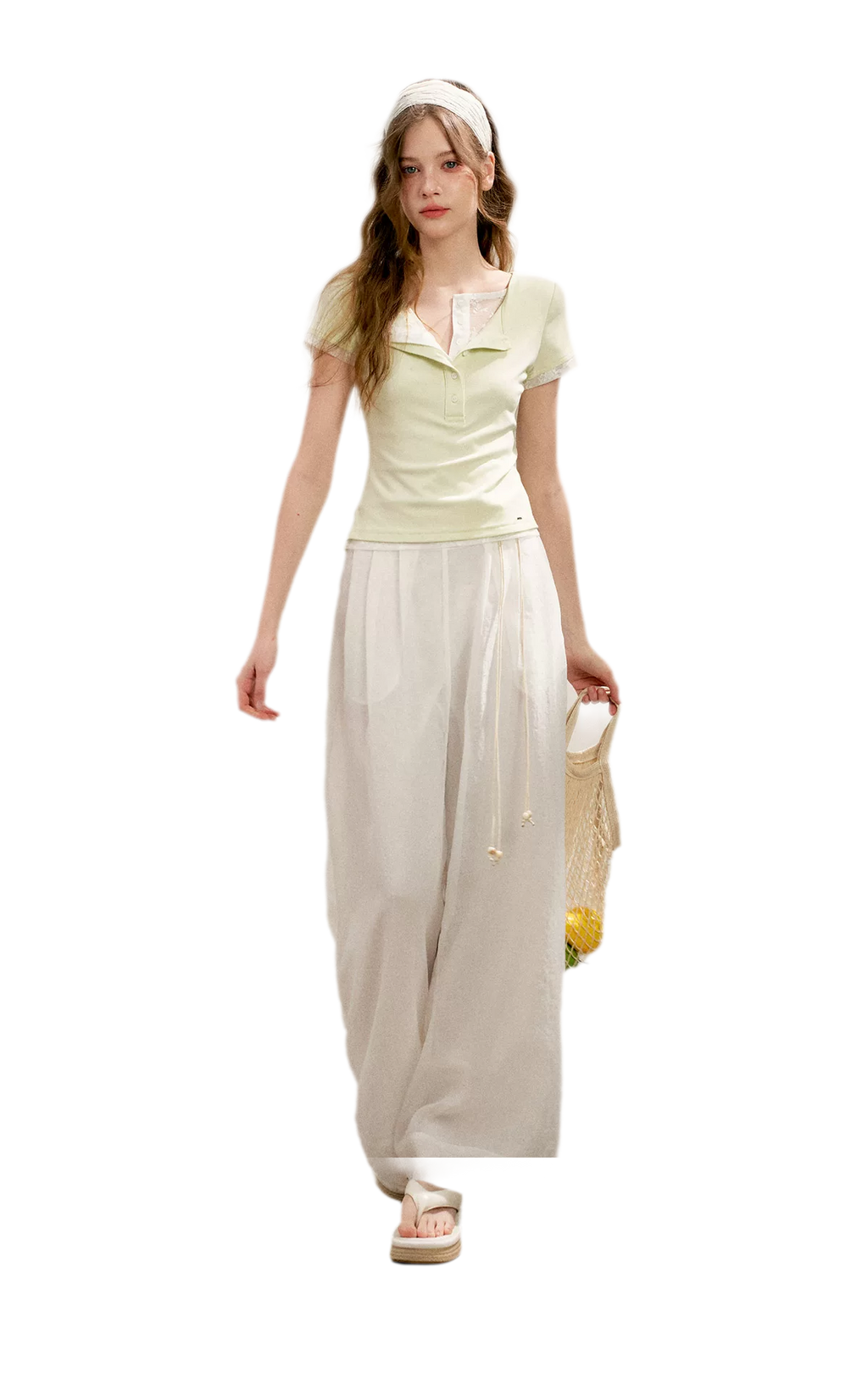 Double-Layer Collar Lace T-Shirt