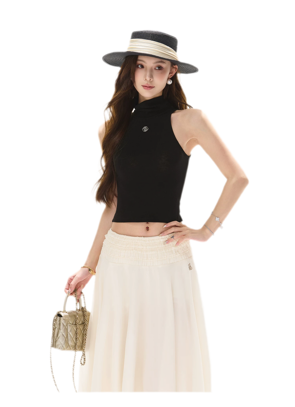 Cutout High Neck Tank