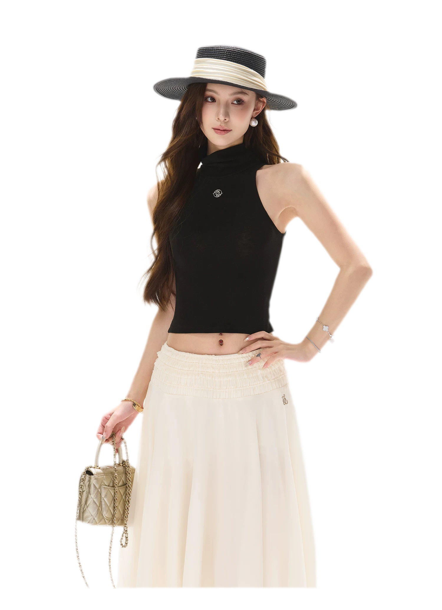 Cutout High Neck Tank