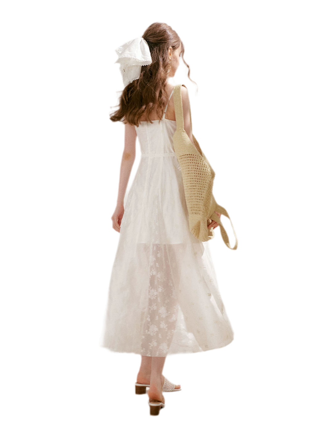 French Embroidered A-line Dress