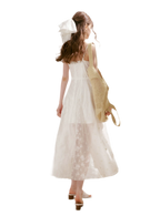 French Embroidered A-line Dress
