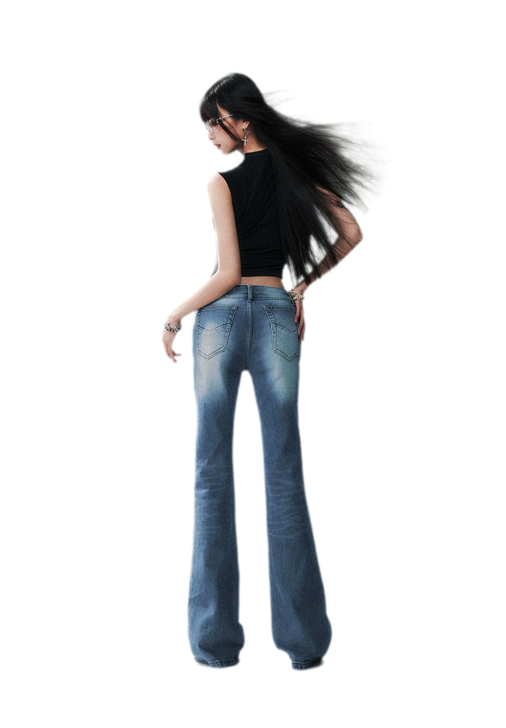 Low Rise Flare Jeans