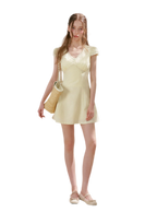 Lace V-Neck Short Sleeve A-Line Dress