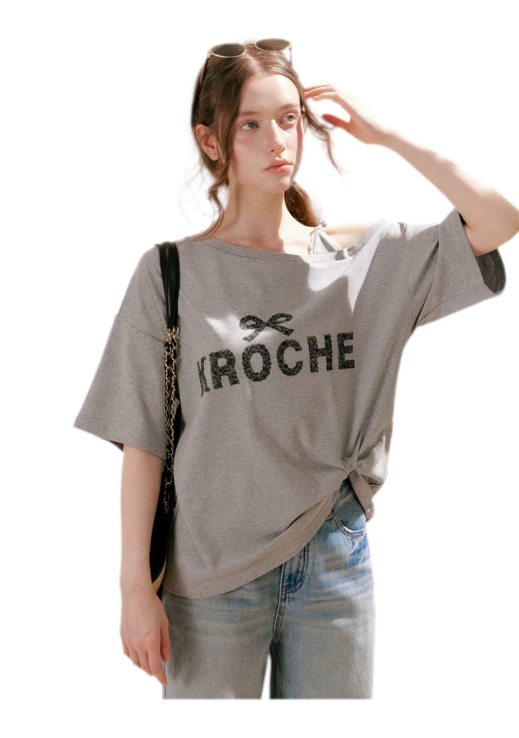 Off-Shoulder Logo T-Shirt