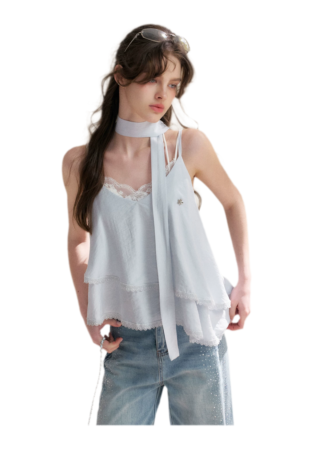 Asymmetrical Lace V-Neck Camisole