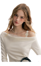 Daisy Lace One-Shoulder Dress