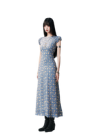Blue Floral Tencel Dress