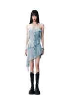 Ruffled Asymmetric Cami Dress