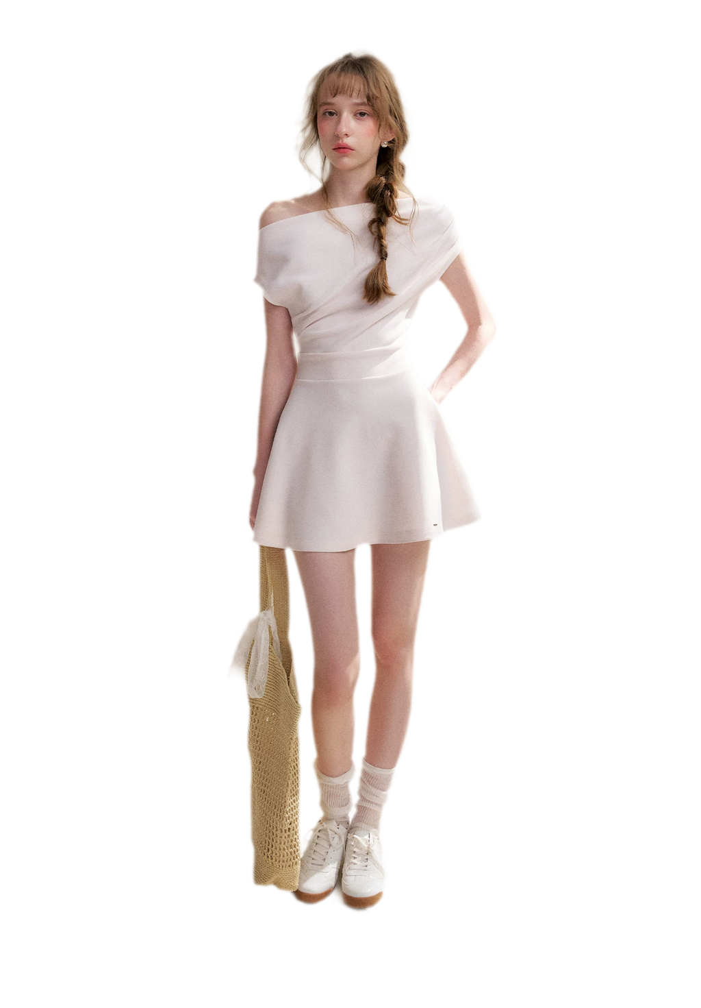 Romantic French Off-Shoulder Short Dress
