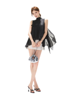 Embellished Satin Mini Skort