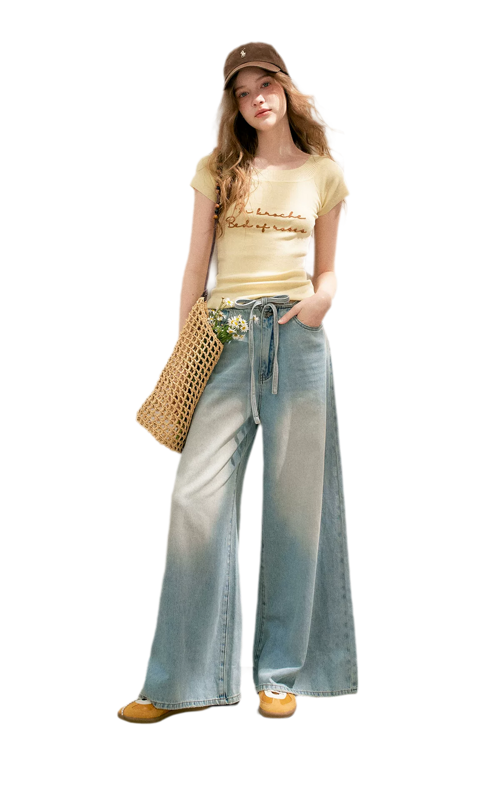 Bow Wide-Leg Jeans