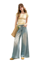 Bow Wide-Leg Jeans
