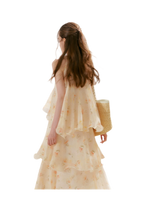 Chiffon Floral Halter Long Dress