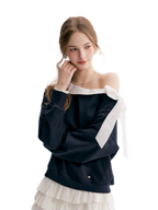 Balletcore Lace Collar Sweatshirt