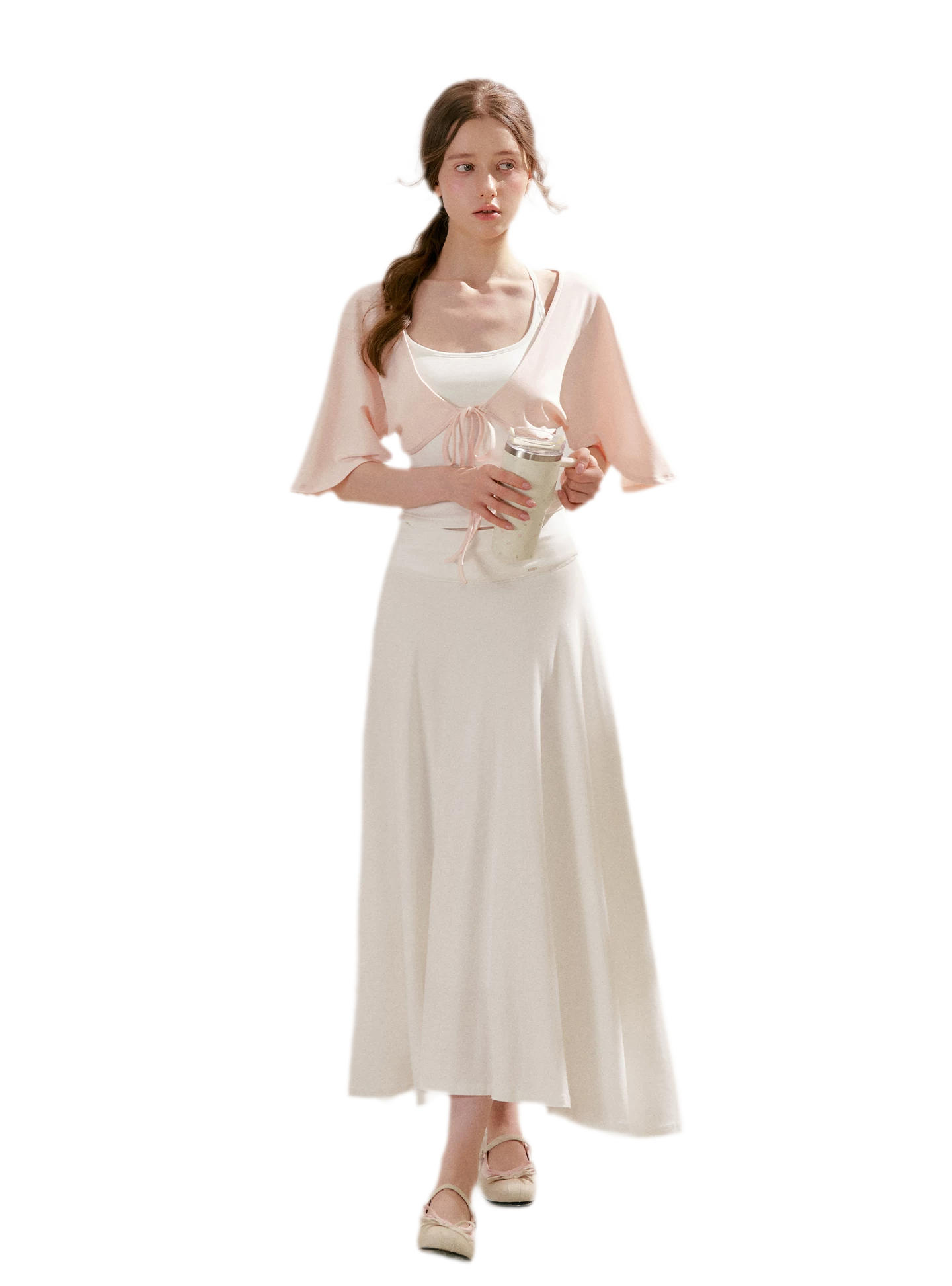 Airy Cloud U-Neck Vest & Batwing