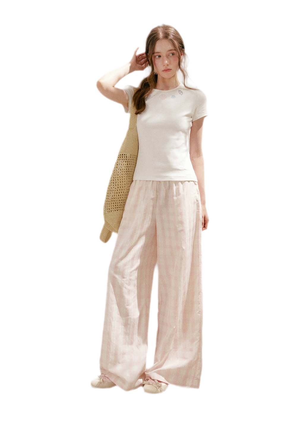 Checkered Wide-Leg Pants