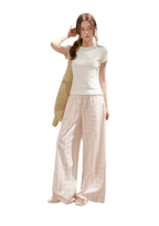 Checkered Wide-Leg Pants